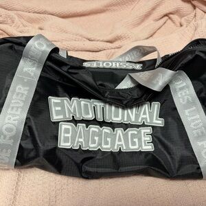 Emotional Baggage Black Duffel Bag with Silver Trim